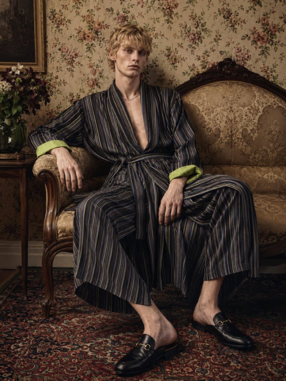 Ted Baker London Cotton Striped Robe Beach Resortwear Kimono Wrap Size L/XL